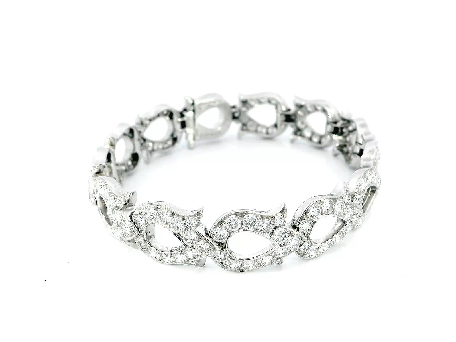 Cartier 18K White Gold With 15.8 Ct Diamond Links Bracelet