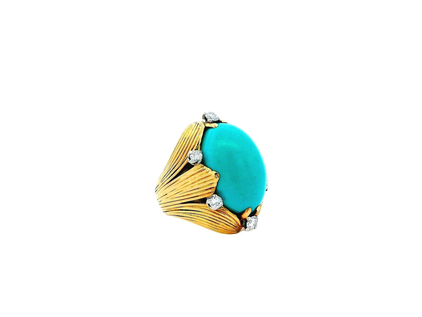 Vacheron Constantin Turquoise Ring Fluted Leaf With Six Diamond