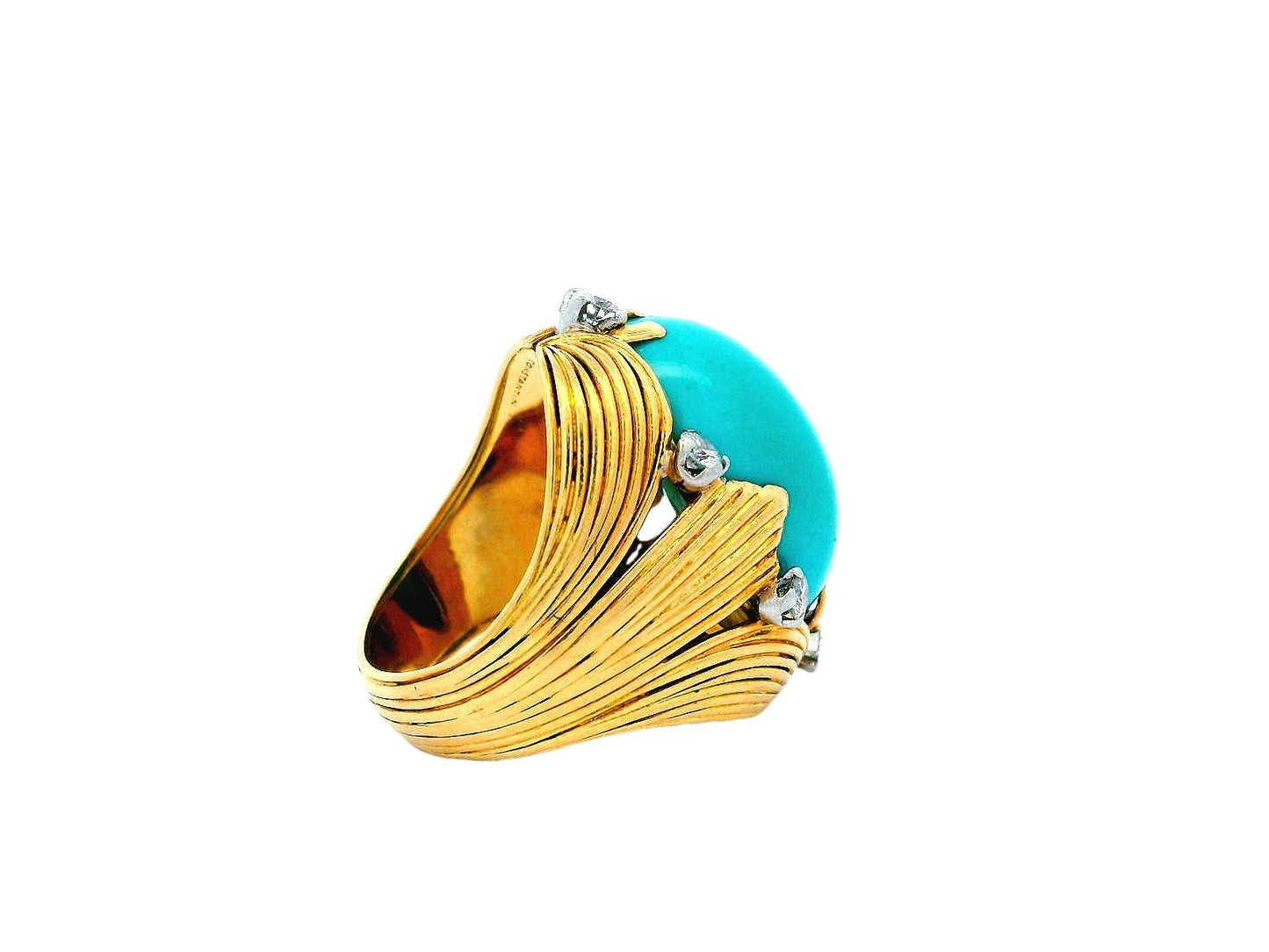 Vacheron Constantin Turquoise Ring Fluted Leaf With Six Diamond