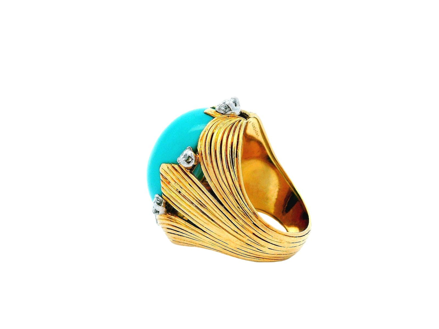 Vacheron Constantin Turquoise Ring Fluted Leaf With Six Diamond