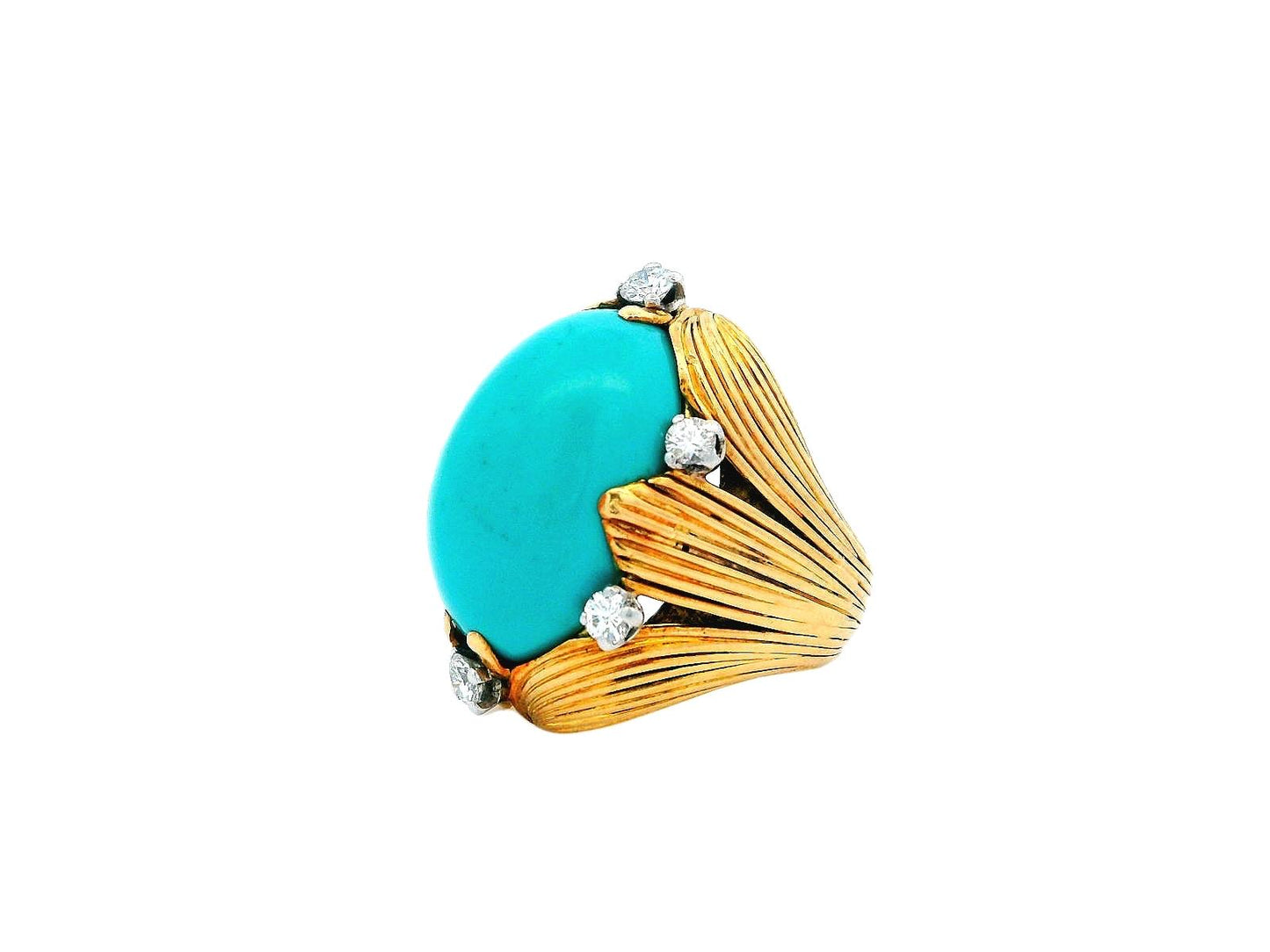 Vacheron Constantin Turquoise Ring Fluted Leaf With Six Diamond