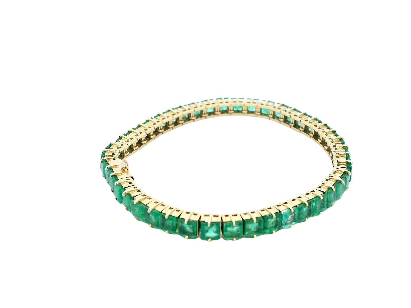Emerald Line 18K Yellow Gold Bracelet