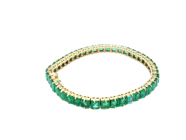 Emerald Line bracelet 18K 44@12.32ct hallmark