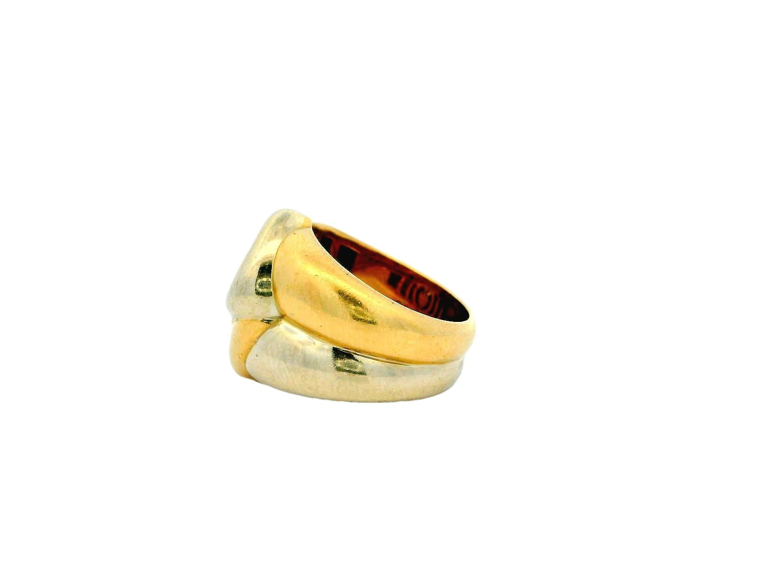 Bvlgari Doppio Cuoro 18K Yellow & White Gold Ring