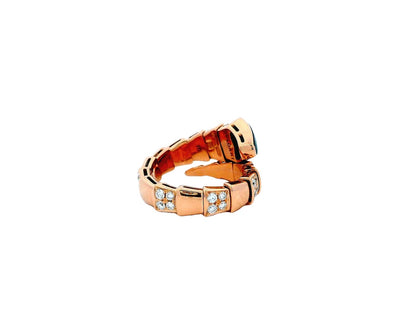 Bvlgari Serpenti Ring Onyx Top With Diamond M Size