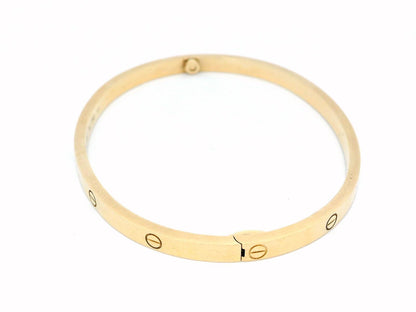 Cartier Love Thin Size 17 Yellow Gold Bracelet With Box