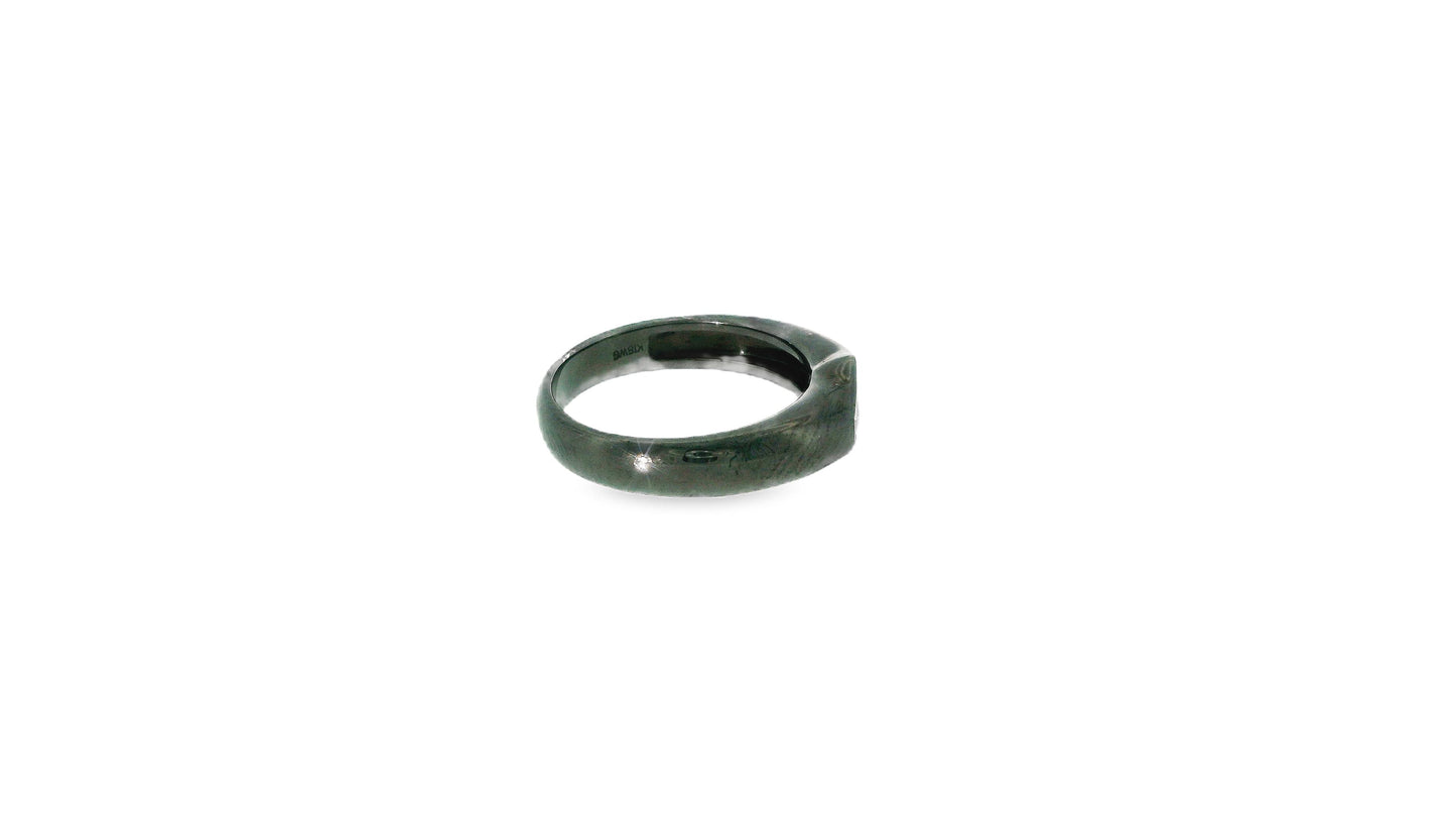 18k White Gold Anodized Diamond-shield cut Ring