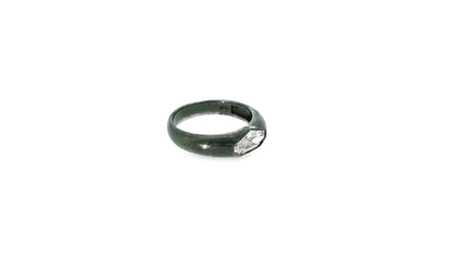 18k White Gold Anodized Diamond-shield cut Ring