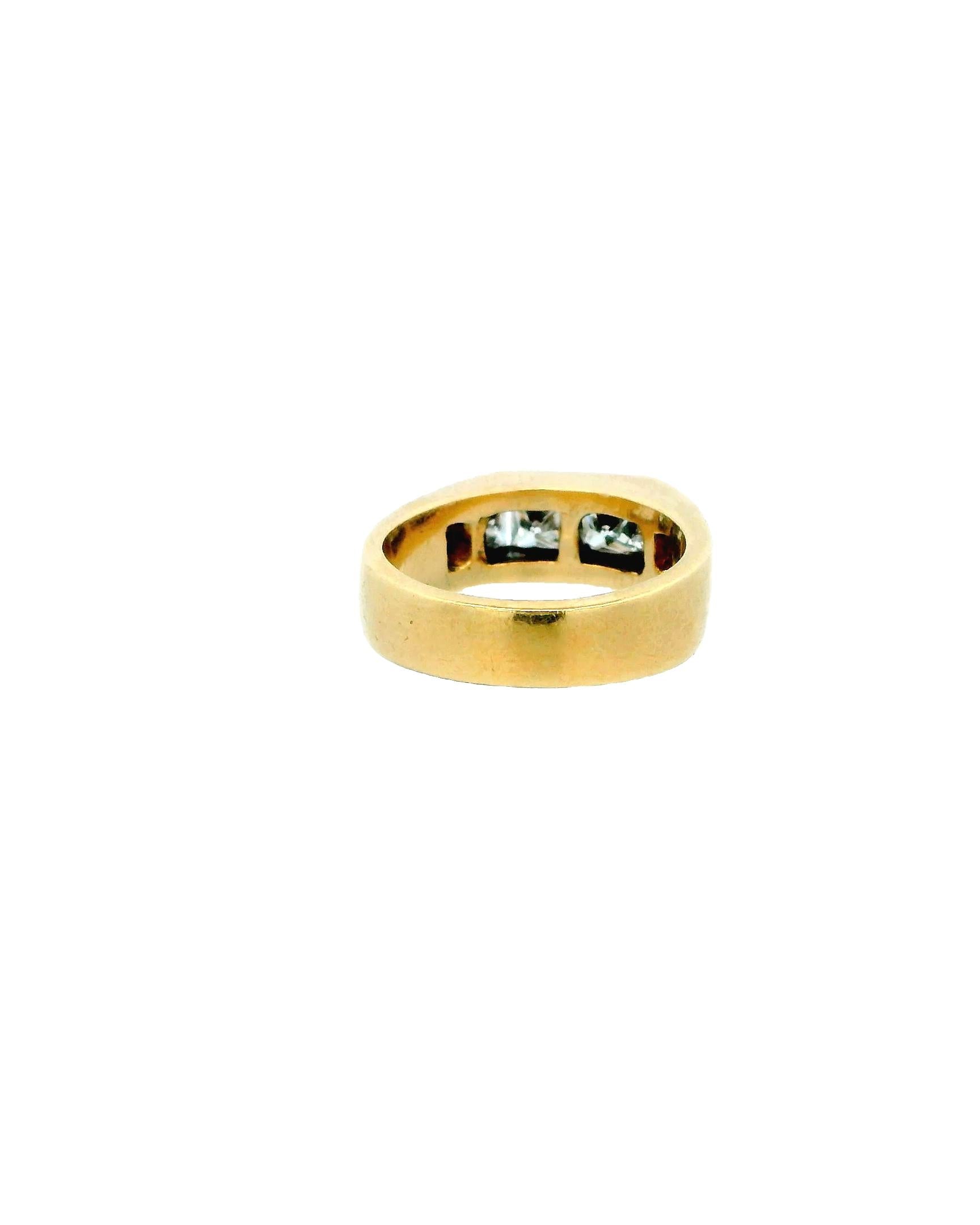 4 Diamonds 14k Yellow Gold Flat Top Ring