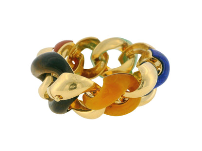 Classic Large 18K Yellow Gold Link Bracelet in Multi Stone Bracelet