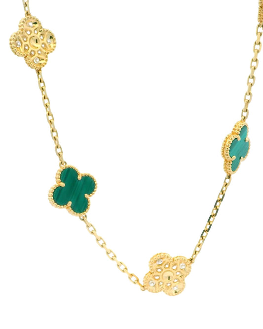 Van Cleef & Arpels Alhambra 10 Motif Pave/Malachite Box and Certificate
