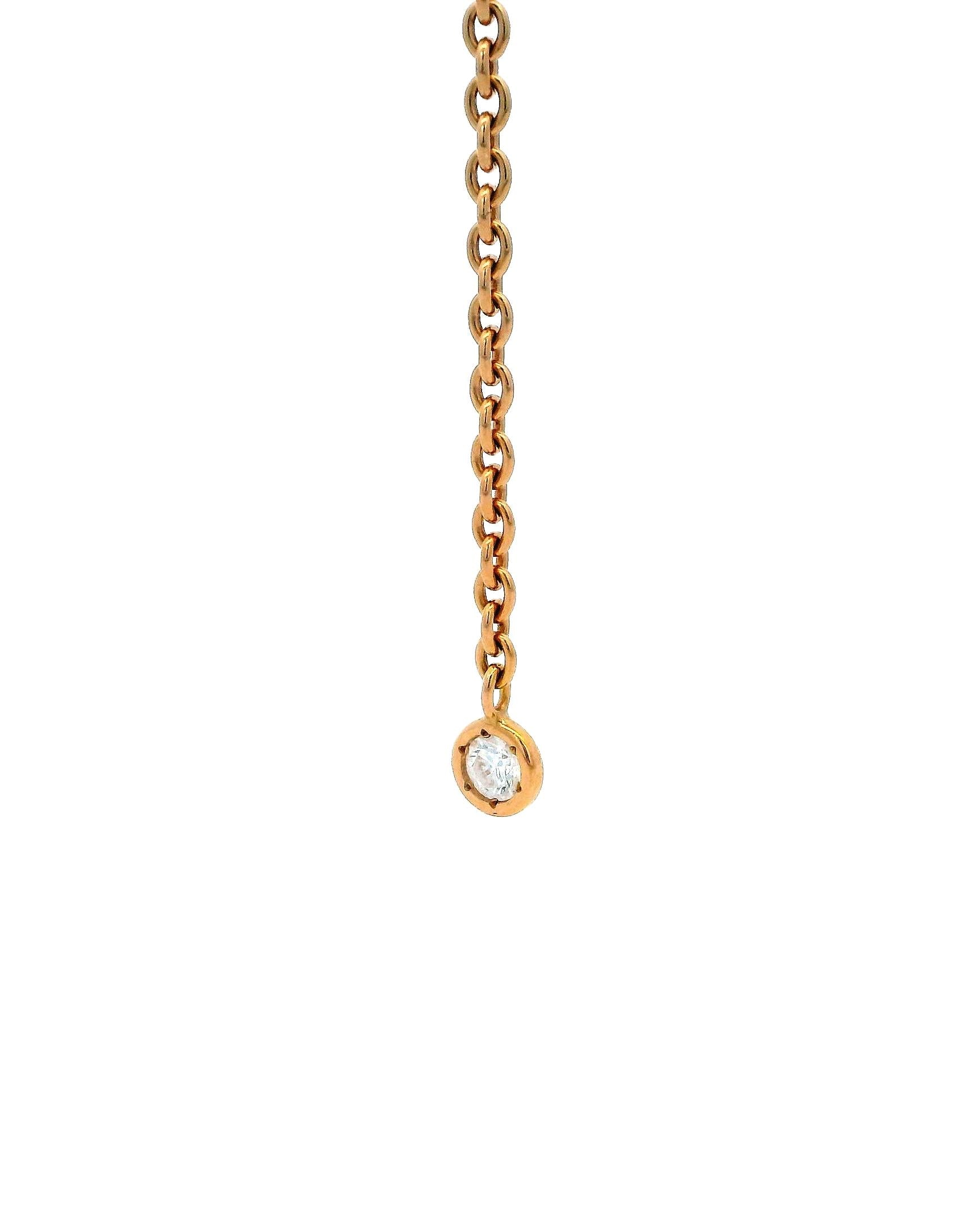 Hermes Finesse 18K Rose Gold & 18 Diamond Necklace With Box