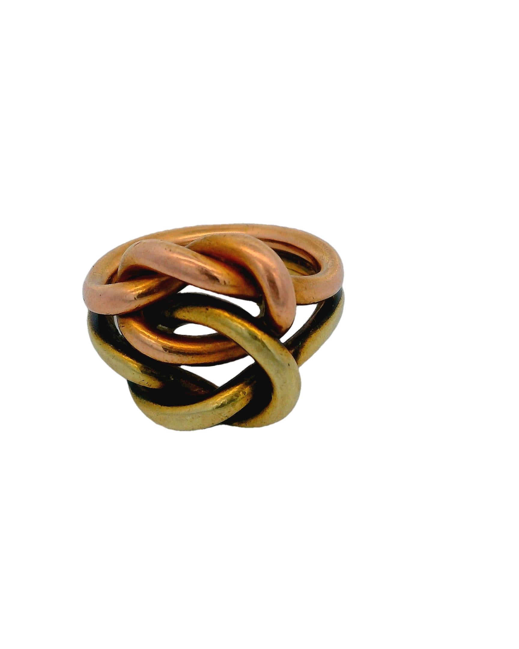 Cartier Double Knot 14K Yellow & Rose Gold Ring