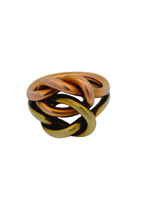 Cartier Double Knot 14K Yellow & Rose Gold Ring