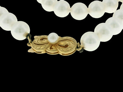 Mikimoto 18K Yellow Gold Estate Pearl Necklace