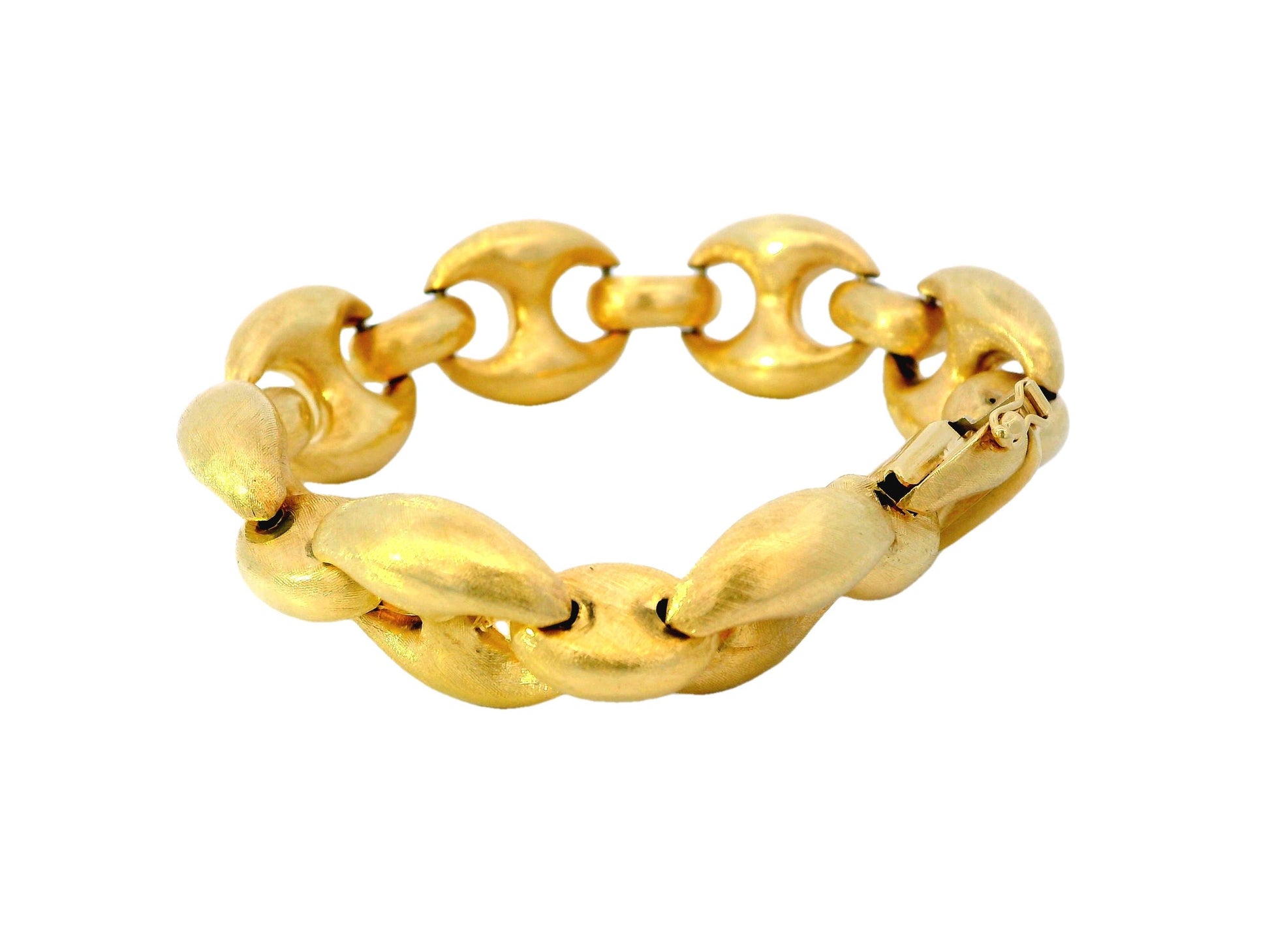 18k Yellow Gold  Florentined Gucci Style Link Bracelet