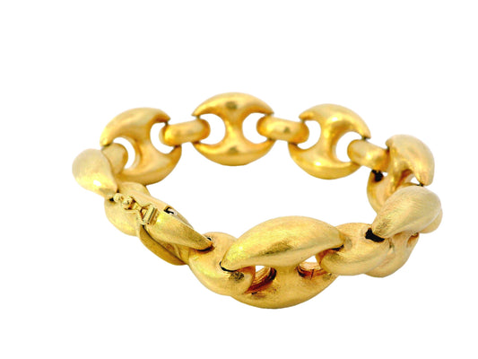 18k Yellow Gold  Florentined Gucci Style Link Bracelet