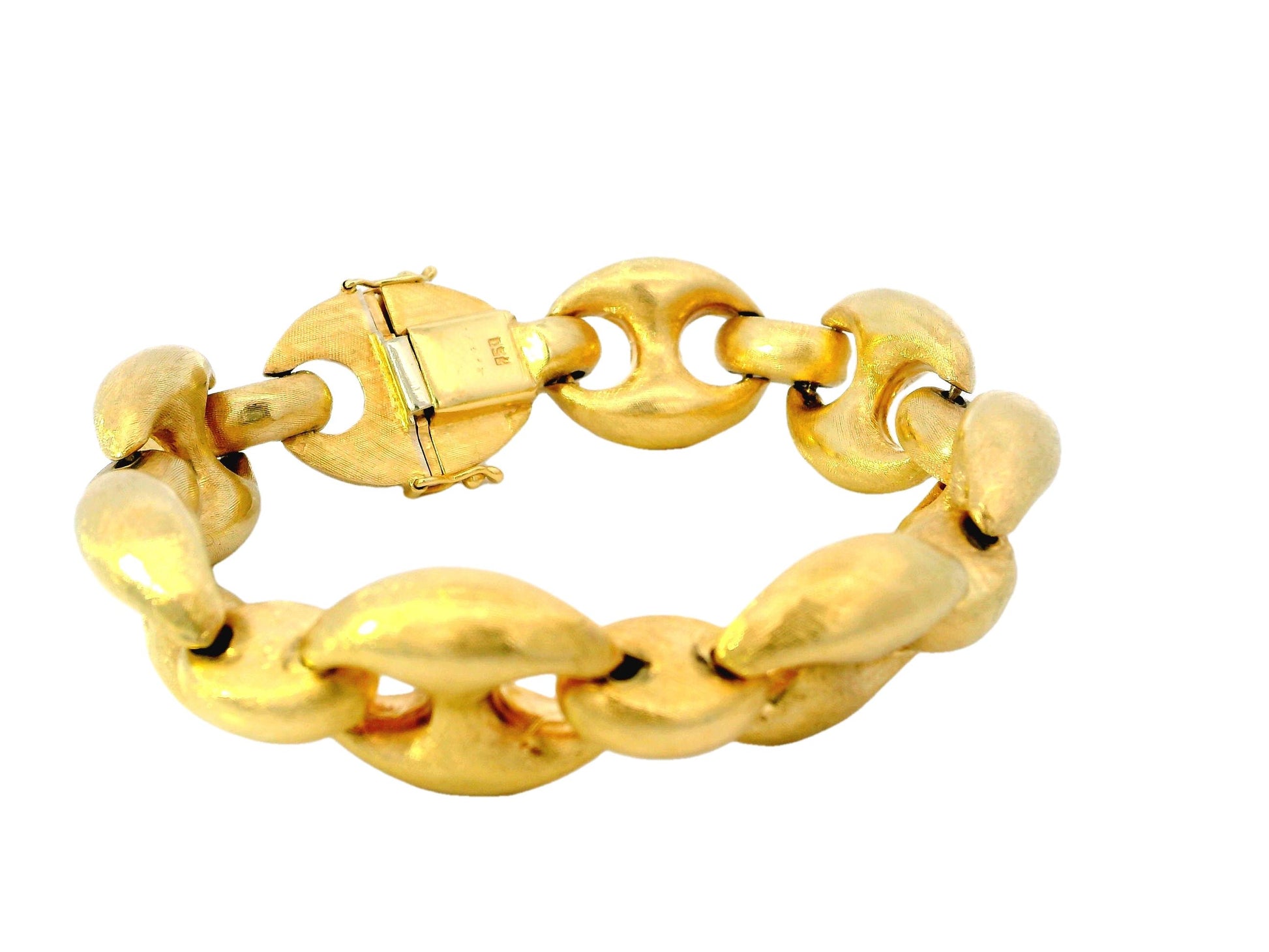 18k Yellow Gold  Florentined Gucci Style Link Bracelet