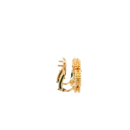 Van Cleef & Arpels Vintage Alhambra, 18K Gold & Malachite Earrings Box & Papers