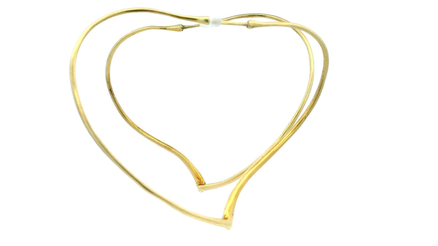 18ct Yellow Gold Tiffany & Co. Elsa Peretti Heart Shaped Hoop Earrings