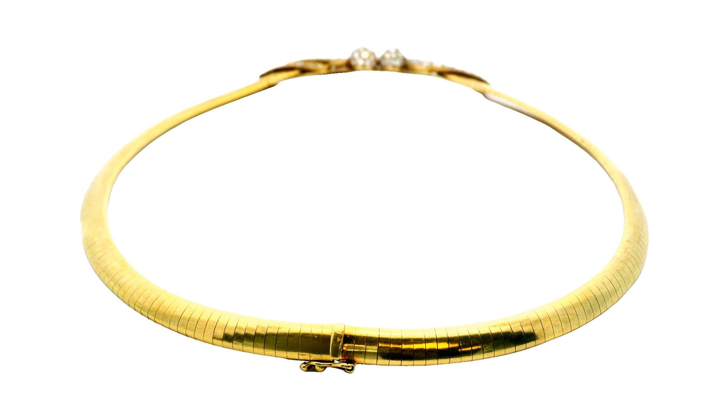 Van Cleef & Arpels Pave Lovebirds Tubogas 18K Yellow Gold Necklace