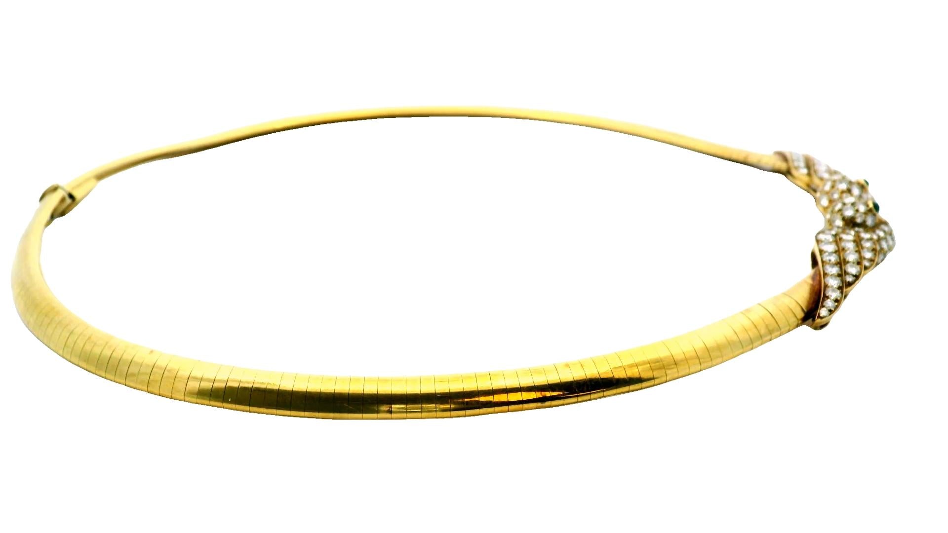 Van Cleef & Arpels Pave Lovebirds Tubogas 18K Yellow Gold Necklace
