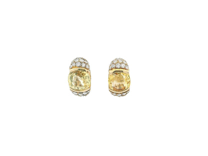 Cartier 18K Yellow Gold Pave with Yellow Sapphire Center