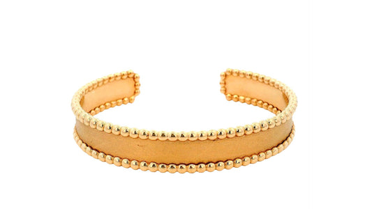 Van Cleef & Arpels 18K Rose Gold Size 18 Perlee Cuff