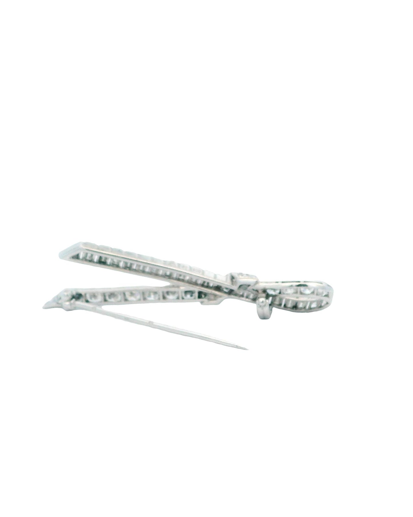 Van Cleef & Arpels Pave Diamond Ribbon Pin Brooch