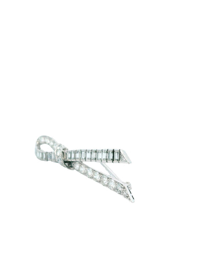 Van Cleef & Arpels Pave Diamond Ribbon Pin Brooch