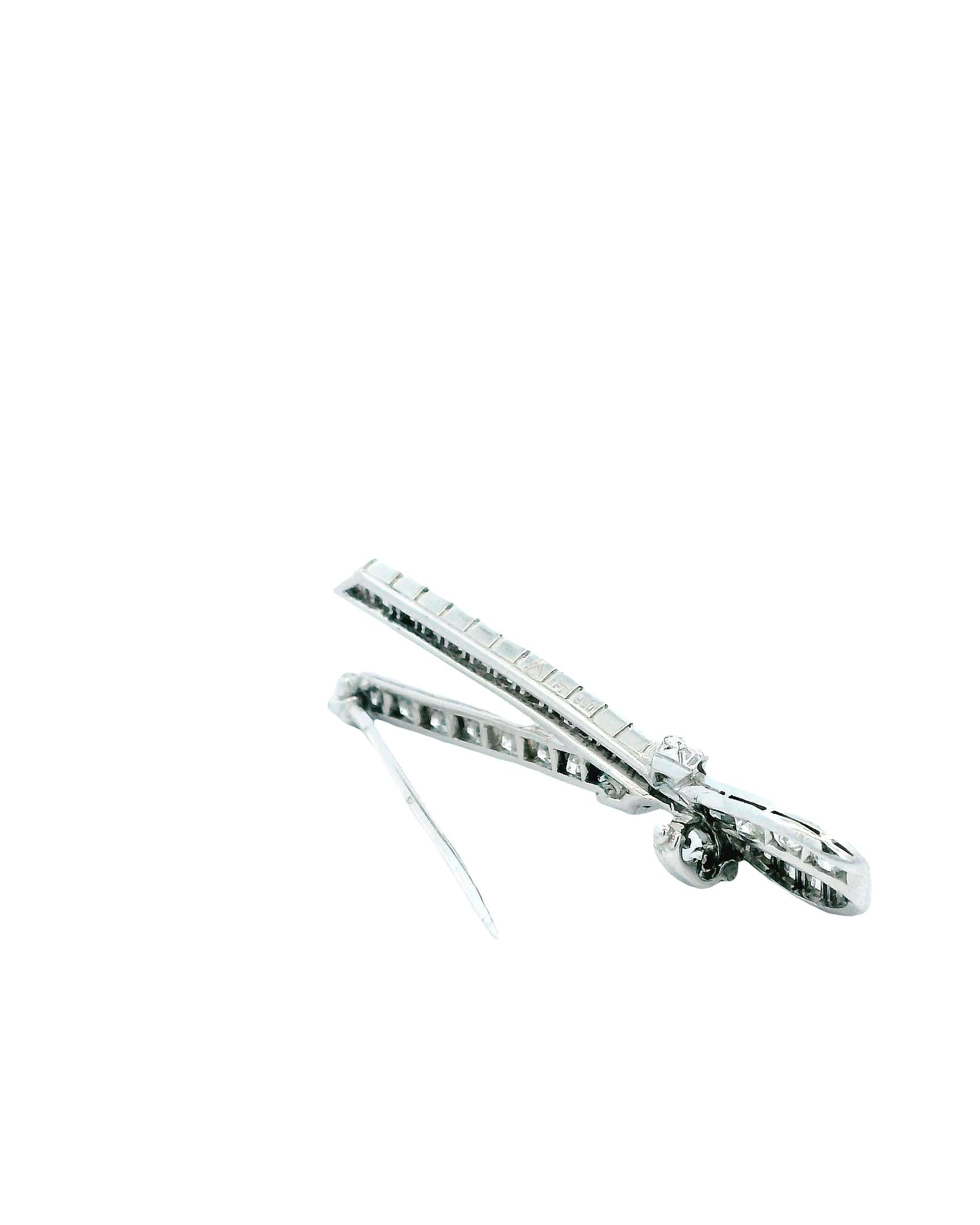 Van Cleef & Arpels Pave Diamond Ribbon Pin Brooch