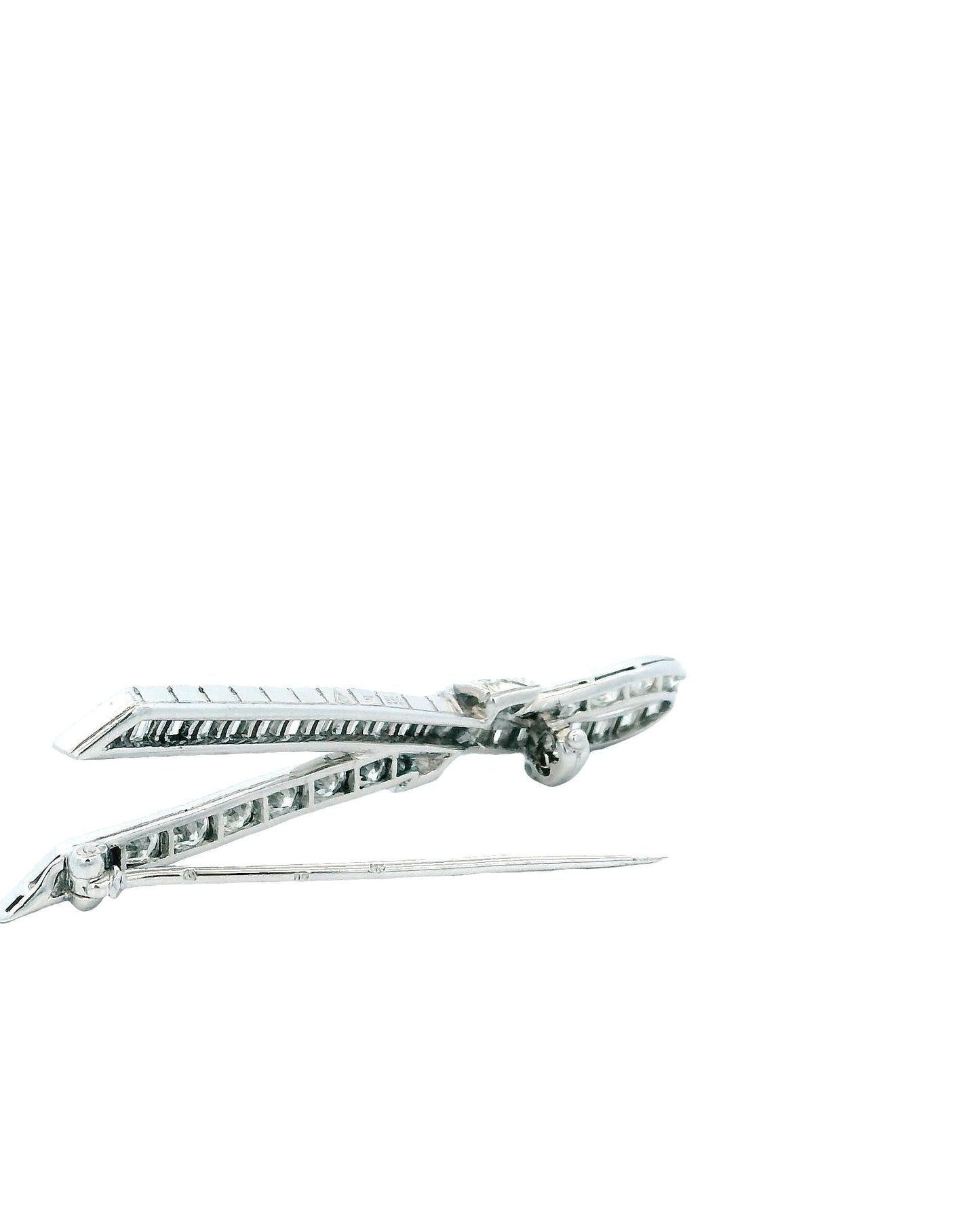 Van Cleef & Arpels Pave Diamond Ribbon Pin Brooch