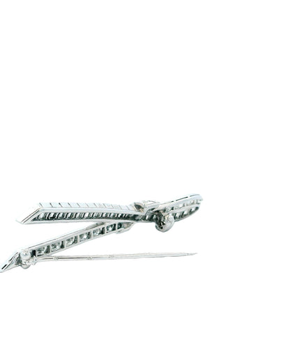 Van Cleef & Arpels Pave Diamond Ribbon Pin Brooch