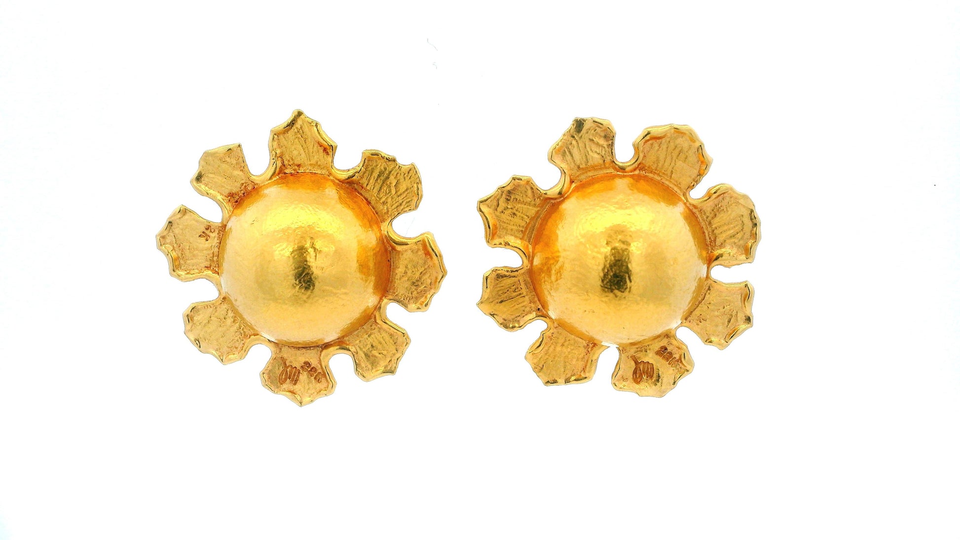 Jean Mahie Pair of 22K Gold Dome Earclips