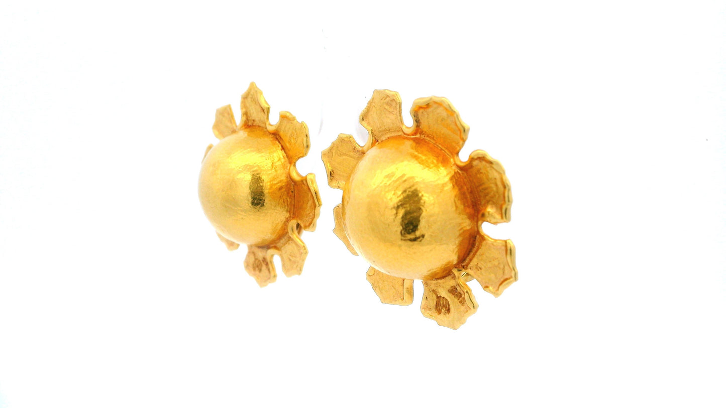 Jean Mahie Pair of 22K Gold Dome Earclips