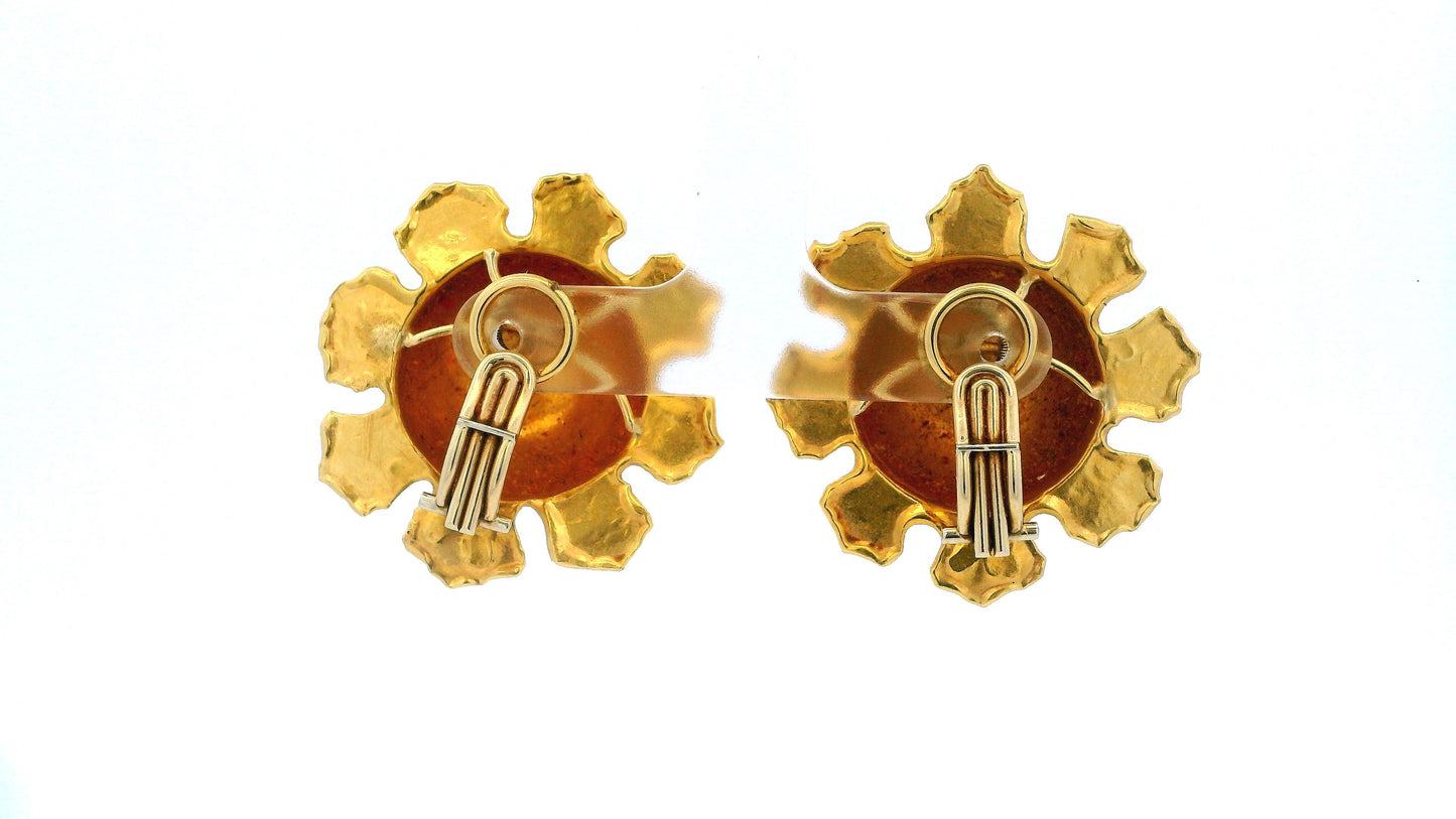 Jean Mahie Pair of 22K Gold Dome Earclips