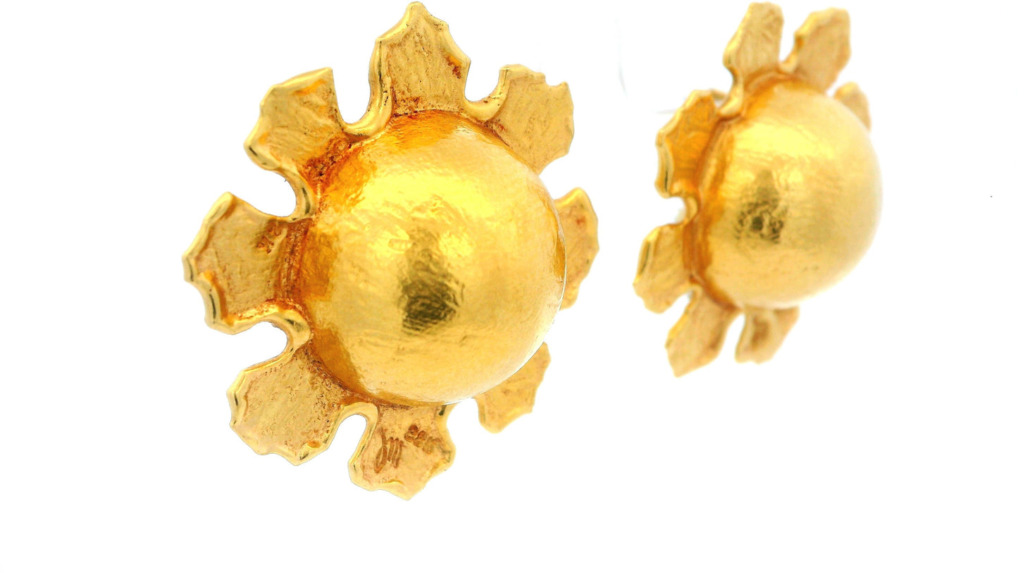 Jean Mahie Pair of 22K Gold Dome Earclips