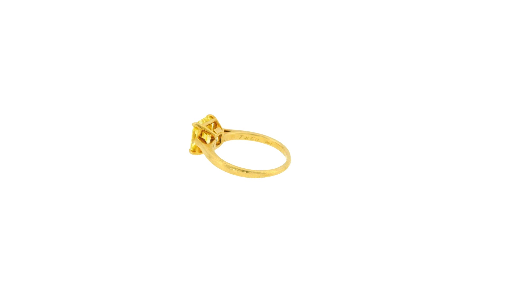 Tiffany & Co.Vivid Yellow Diamond in 18K Yellow Gold Ring W/Certificate