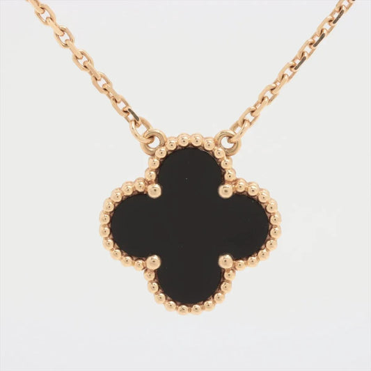 Van Cleef & Arpels Vintage Alhambra Onyx Necklace W/Certificate