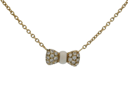 Van Cleef & Arpels 18K Yellow Gold Noeud Papillon Colored stone diamond Necklace
