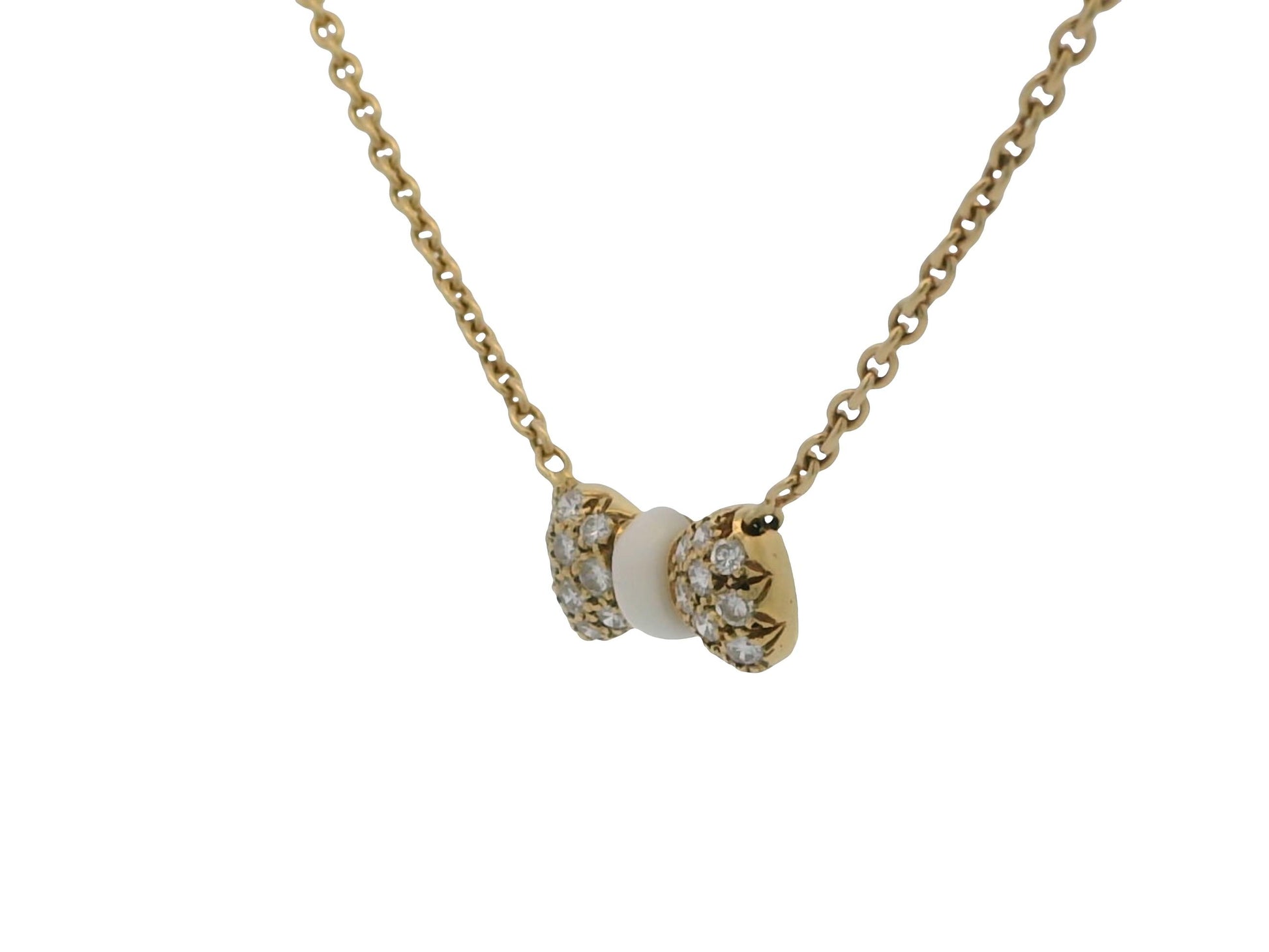 Van Cleef & Arpels 18K Yellow Gold Noeud Papillon Colored stone diamond Necklace