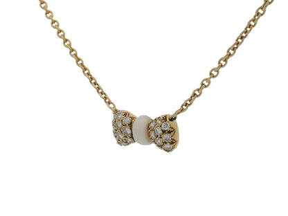 Van Cleef & Arpels 18K Yellow Gold Noeud Papillon Colored stone diamond Necklace