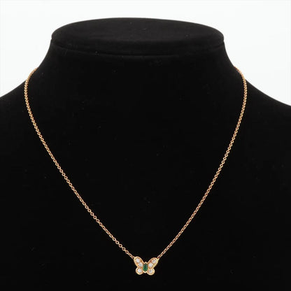 Van Cleef & Arpels Papillon Emerald Diamond 18K Yellow Gold Necklace
