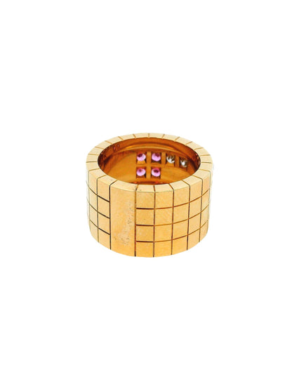 Cartier Laniere Ring Diamonds Pink Sapphires Size 52