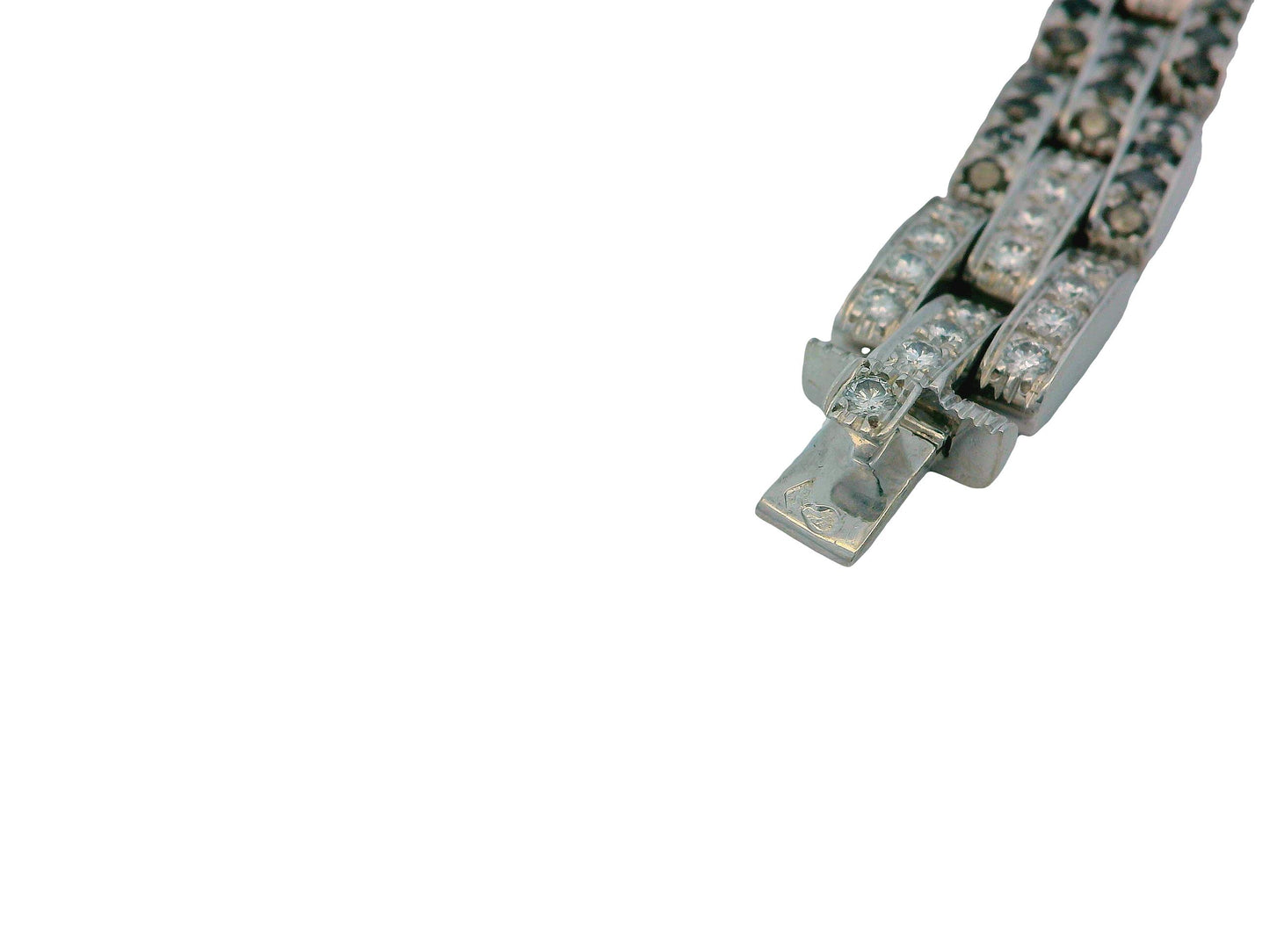 Cartier Panther Black & White Diamonds 18K White Gold Link Necklace