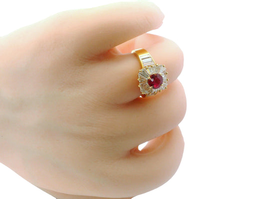 Van Cleef & Arpels 1Ct Burma vivid red Ruby on 18K Gold & Diamonds Ring