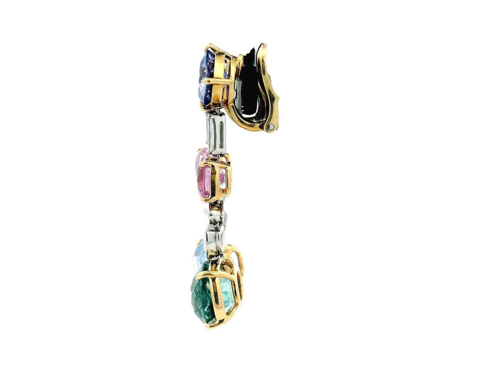 Bvlgari 18K Gold sapphire and diamond Vintage Earrings.