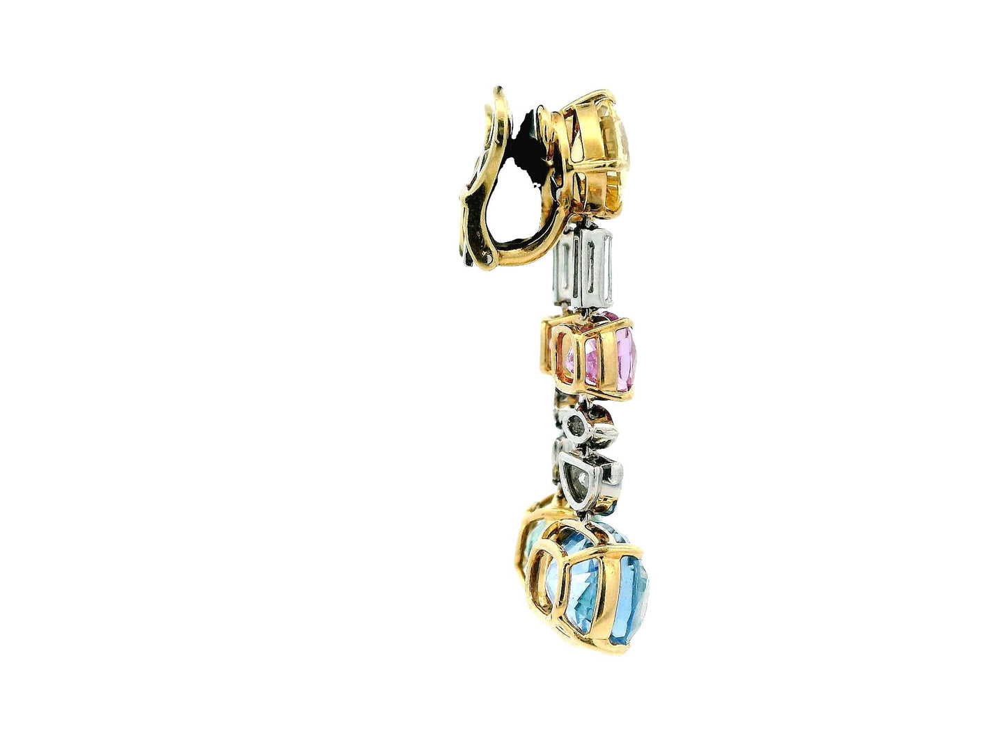 Bvlgari 18K Gold sapphire and diamond Vintage Earrings.