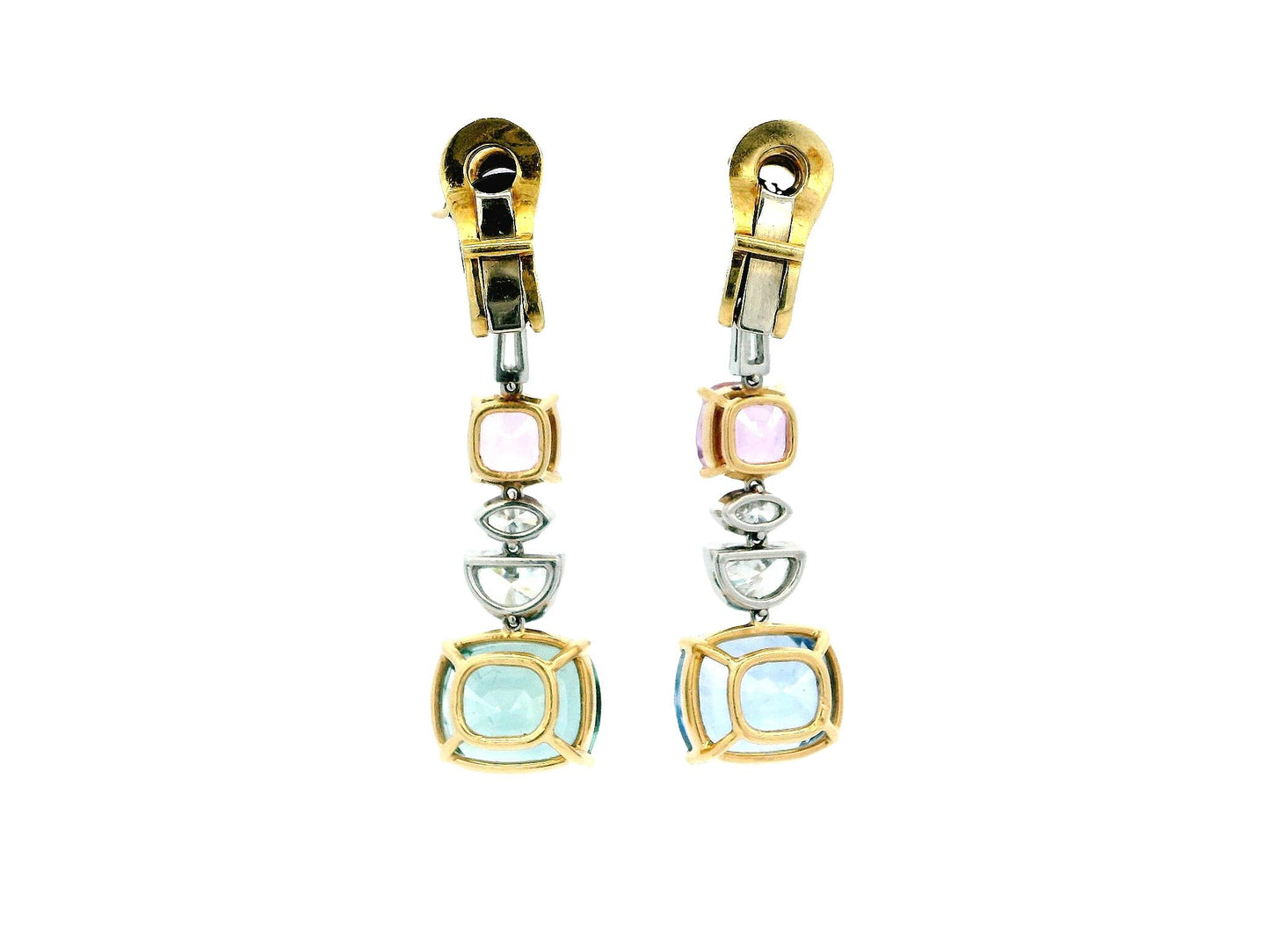 Bvlgari 18K Gold sapphire and diamond Vintage Earrings.