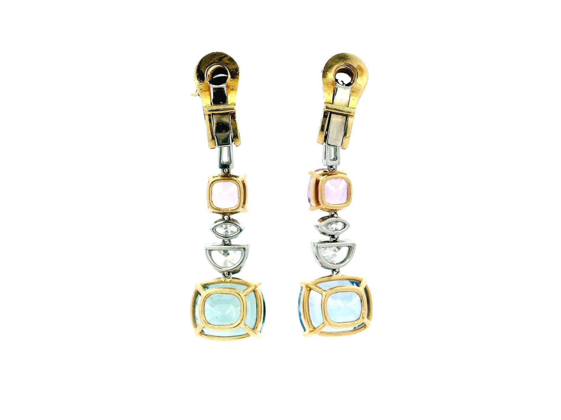 Bvlgari 18K Gold sapphire and diamond Vintage Earrings.